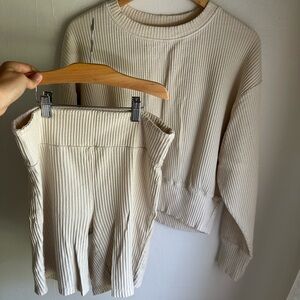 Zulu & Zephyr Cream Waffle Lounge Set